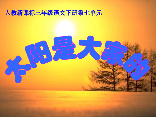 《太阳是大家的》优秀教学课件