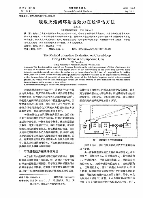 舰载火炮闭环射击效力在线评估方法