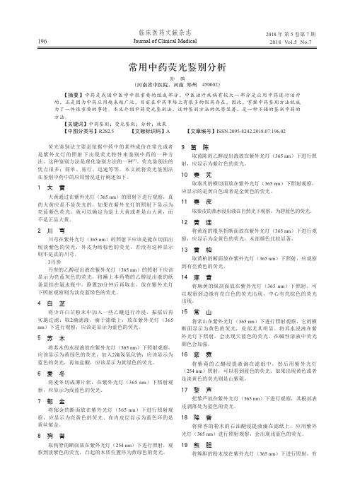 常用中药荧光鉴别分析