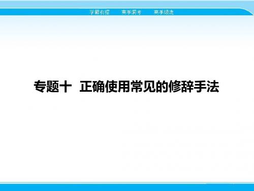 2018届高考语文一轮课件：10-正确使用常见的修辞手法(含答案)