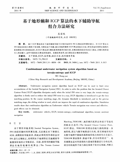 基于地形熵和ICCP算法的水下辅助导航组合方法研究
