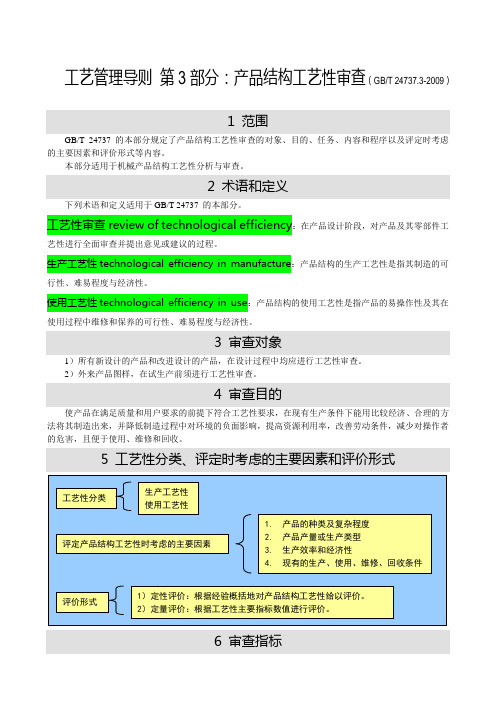 工艺管理导则 第3部分：产品结构工艺性审查(GBT 24737.3-2009)