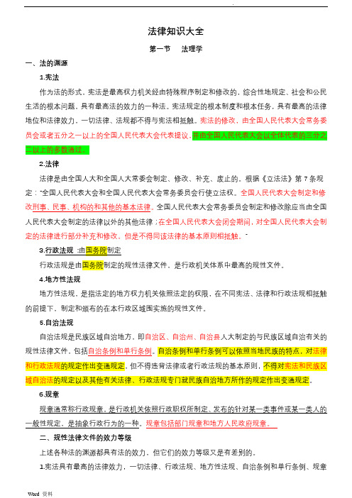 公务员考试法律常识知识大全