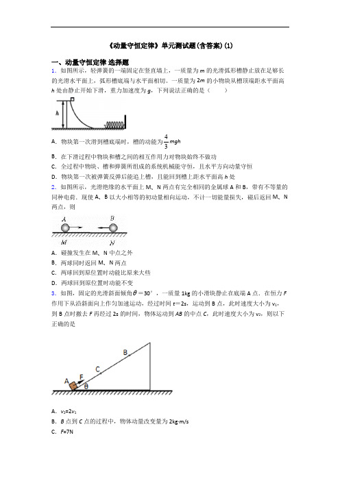 《动量守恒定律》单元测试题(含答案)(1)