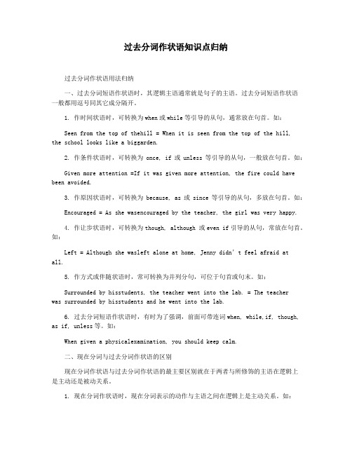 过去分词作状语知识点归纳