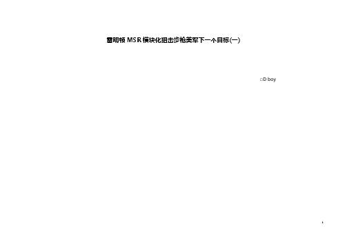 雷明顿MSR模块化狙击步枪美军下一个目标(一)