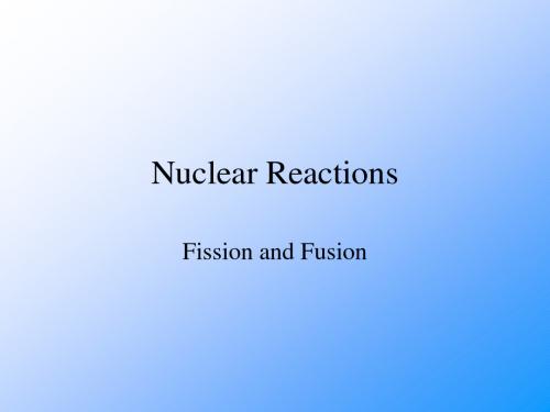 初中化学 Fission and Fusion