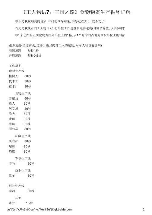 《工人物语7：王国之路》食物物资生产循环详解