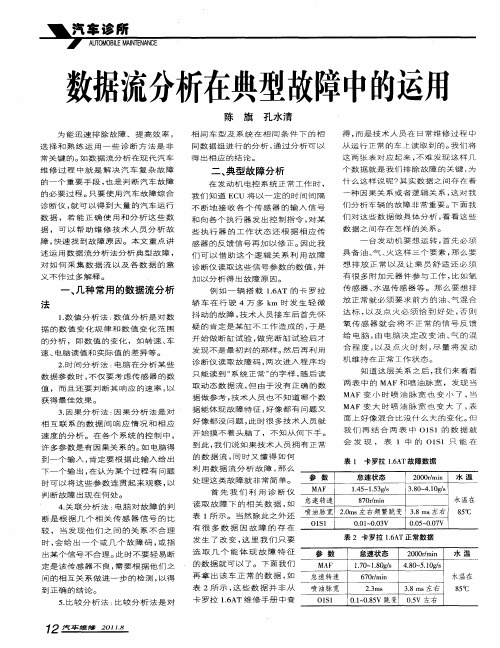 数据流分析在典型故障中的运用