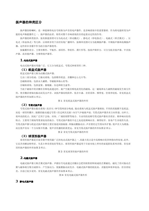 扬声器的种类区分