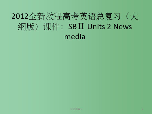 高考英语总复习 Units 2 News media 大纲人教版