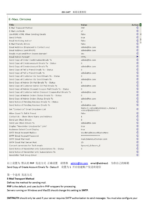 zencart  GMAIL 邮箱设置教程