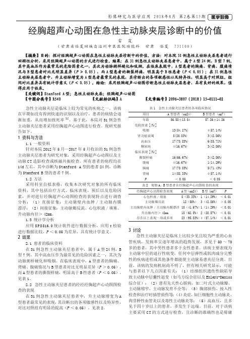 经胸超声心动图在急性主动脉夹层诊断中的价值