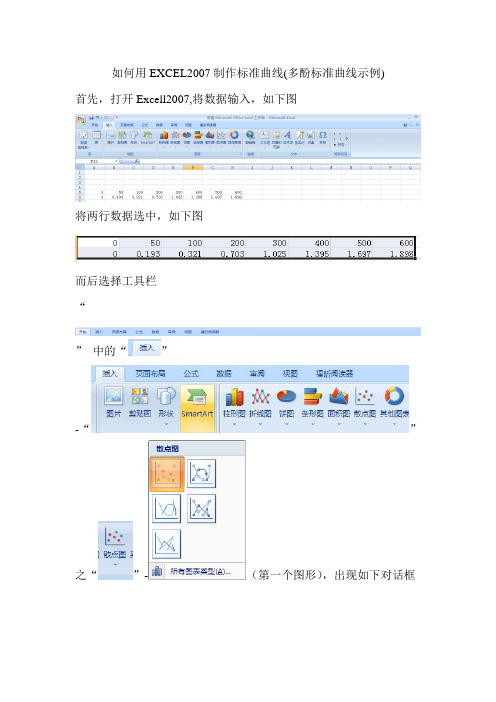 如何用Excell 2007制作标准曲线