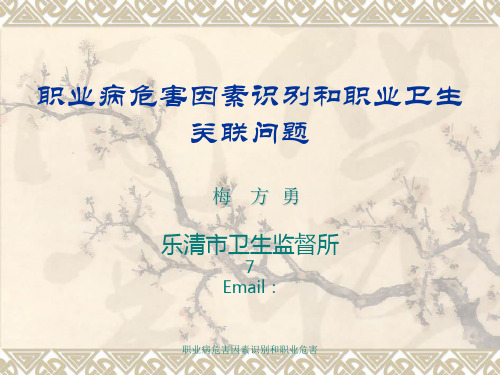 职业病危害因素识别和职业危害课件