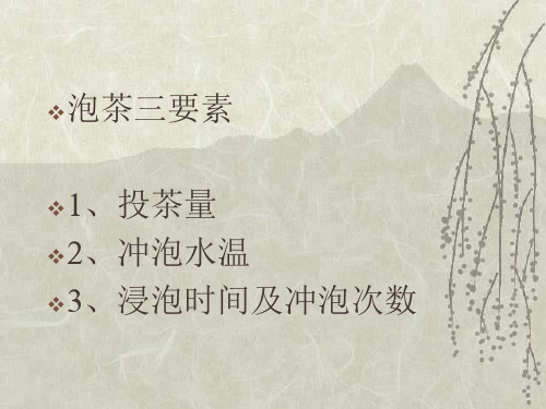 中级茶艺师实操课茶叶冲泡流程