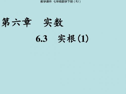 人教版七年级下册数学第六章实数课件：6.3 实数