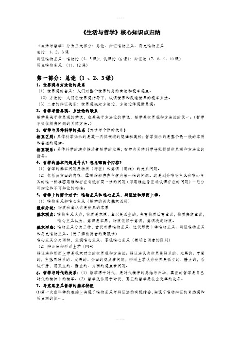届《生活与哲学》核心知识总结新版