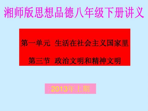 1.3 政治文明与精神文明 课件6 湘教版八年级下册