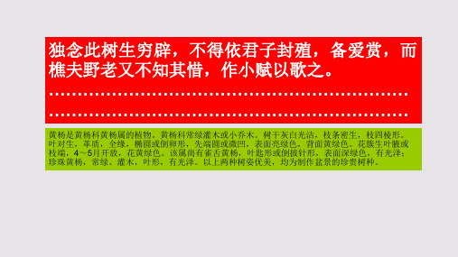 黄杨树子赋第二段赏析【北宋】欧阳修骈体文