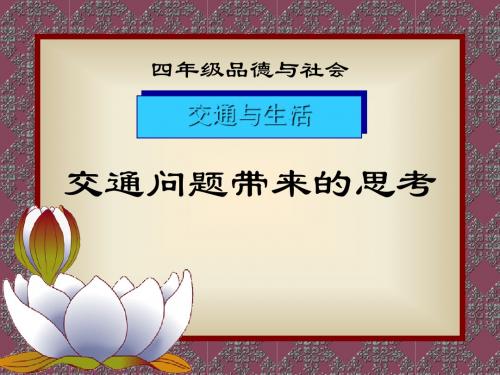 《交通问题带来的思考》交通与生活PPT课件(上课用)4