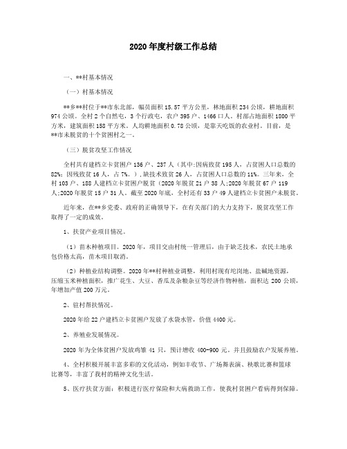 2020年度村级工作总结