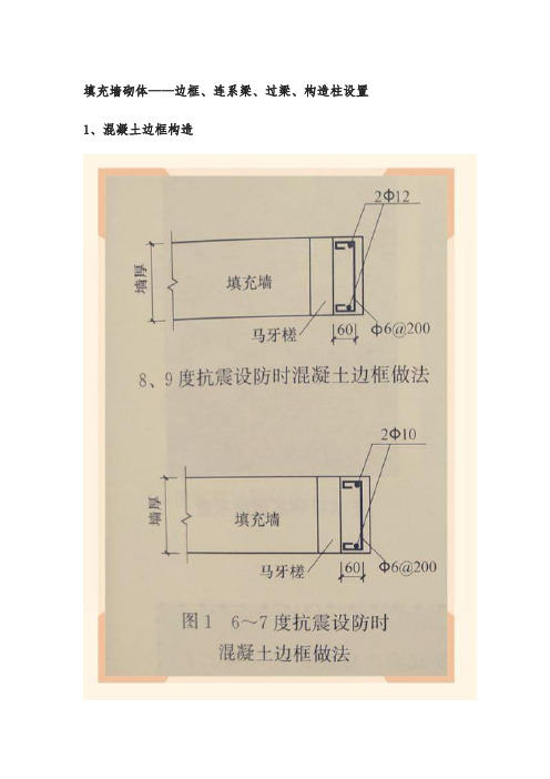 5、填充墙砌体——边框、连系梁、过梁、构造柱设置