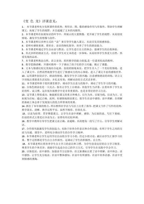 《变色龙》评课案例