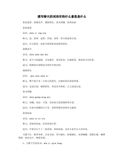 描写春天的词语有些什么意思是什么