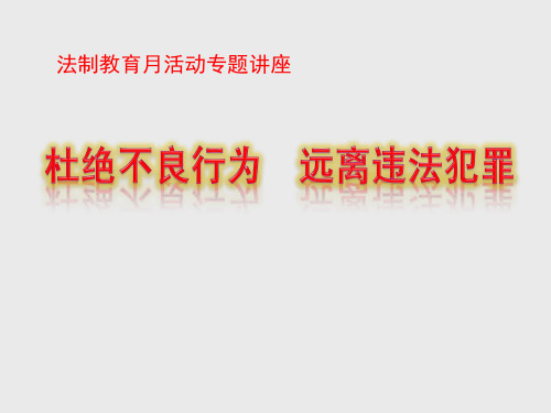 最新初中法制教育讲座课件