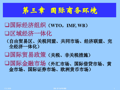 济南大学《国际商务管理》-3. 国际商务制度与市场环境WTO