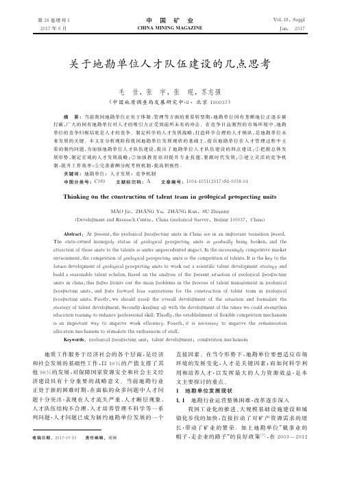 关于地勘单位人才队伍建设的几点思考