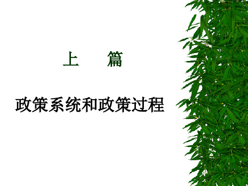 第二章：公共政策的特征、构成与功能