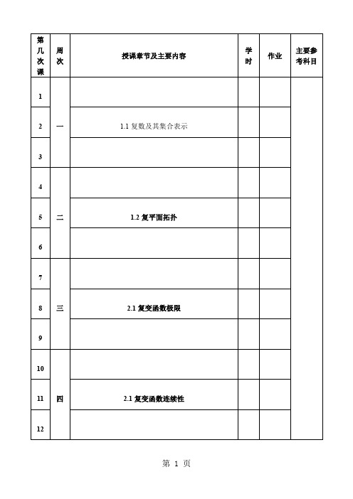 复变函数大纲共5页word资料