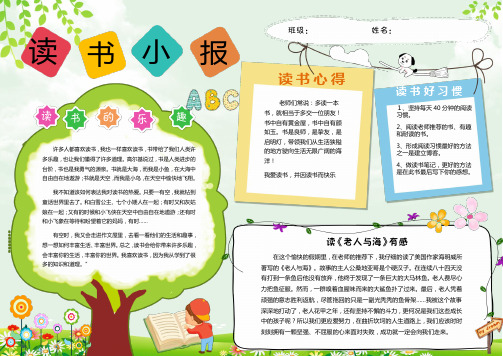 语文读书手抄报黑板报WORD模板(图文)