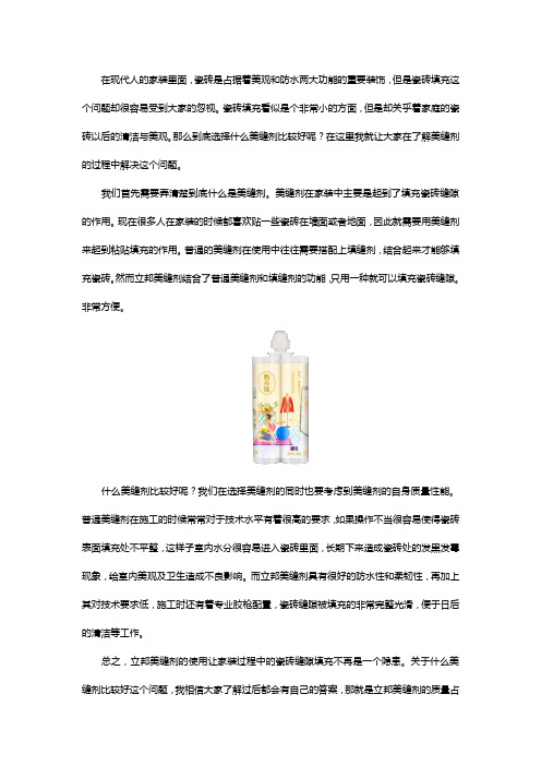 立邦用好效果告诉您什么美缝剂比较好