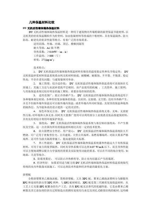 几种保温材料比较