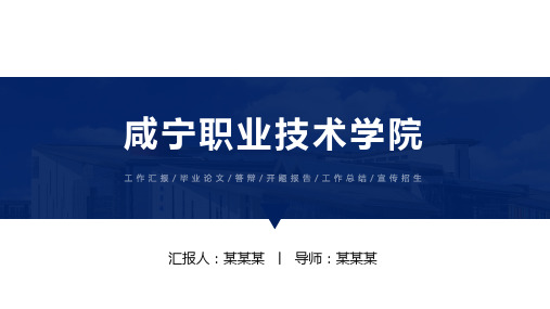 咸宁职业技术学院ppt