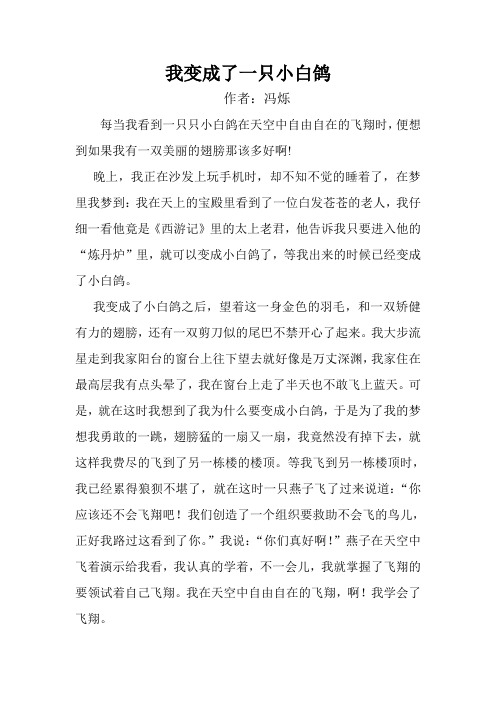 我是一只小白鸽