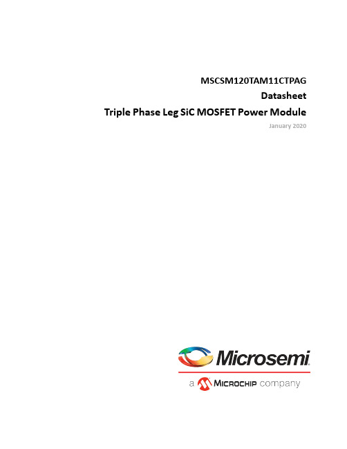 MSCSM120TAM11CTPAG 三相三导线SiC MOSFET电源模块说明书