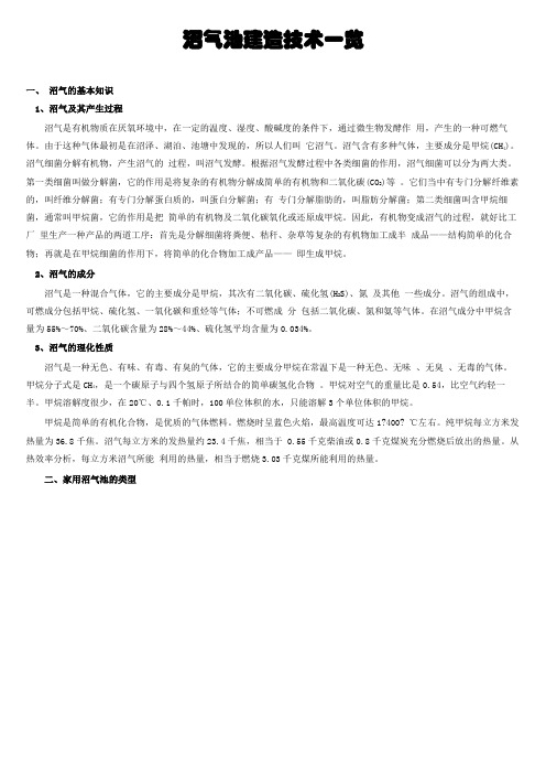 沼气池建设技术一览