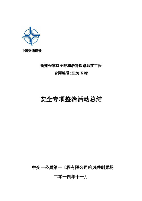 大白营隧道安全专项整治活动总结(11月)[精品]