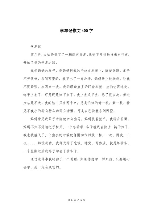 学车记作文400字