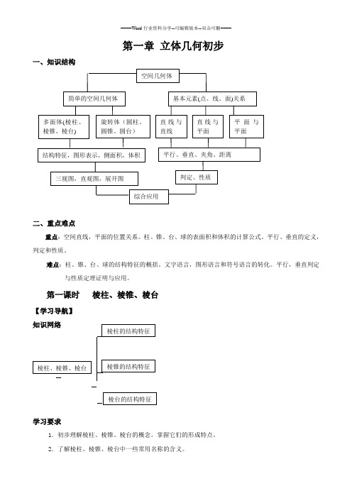 新课标人教版高中数学必修2全册教案学案同步练习课堂巩固【附答案]