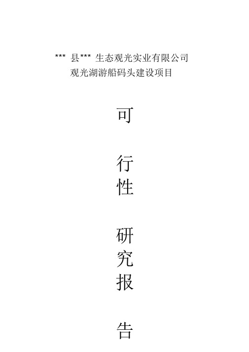 观光湖游船码头建设项目可行性研究报告