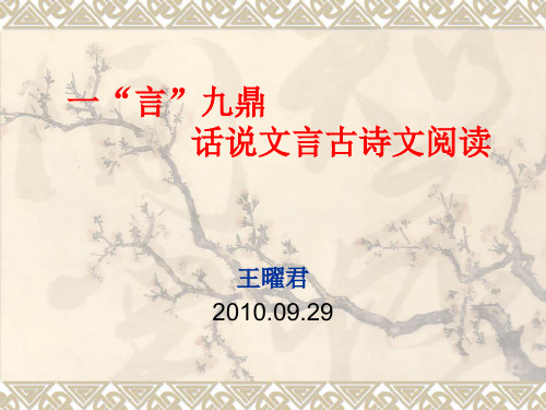2010年中考古诗文复习解读1