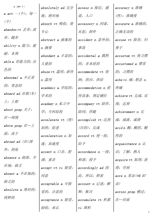 词汇(整理版,14页,可直接打印)