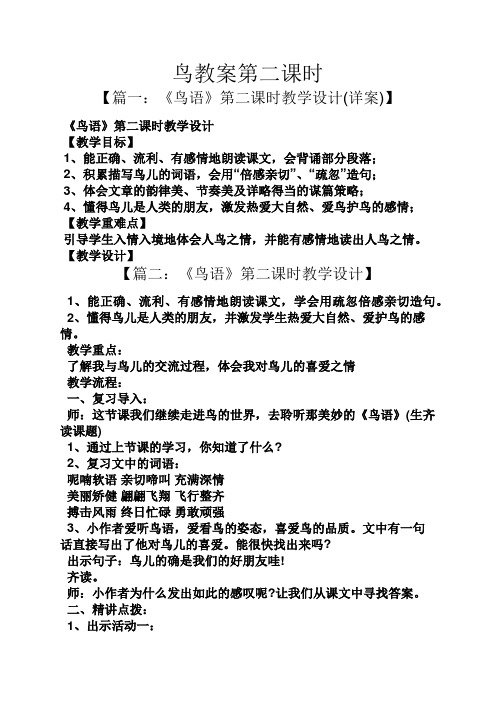 鸟教案第二课时