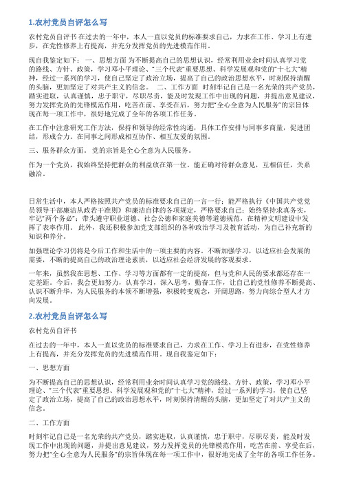 村党支部书记自我评价