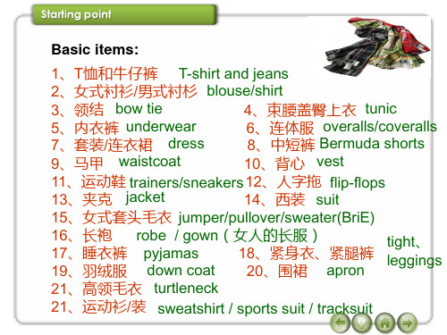 clothes-vocabulary(着装词汇)PPT课件